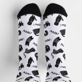 Funny Doodle Black and White Cat Socks Sokken (Top)