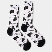 Funny Doodle Black and White Cat Socks Sokken (Rechts)
