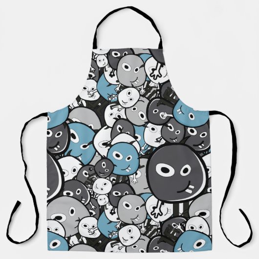 Funny Doodle Monsters Schort (Voorkant)