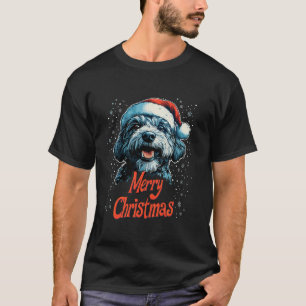 Funny Doodle Santa Merry Christmas Goldendoodle Lo T-shirt