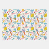 Funny Doodled Dogs Cats Wrapping Paper Set of 3 (Voorkant 2)