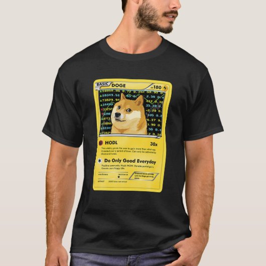 Funny Dopostes in Doge HODL Card Crypto Meme Manne T-shirt (Voorkant)