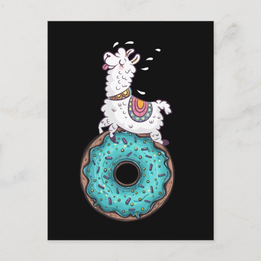 Funny Doughnut Llama Alpaca Donut Briefkaart (Voorkant)