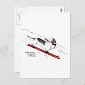 Funny Downhill Skiing Briefkaart (Voorkant / Achterkant)