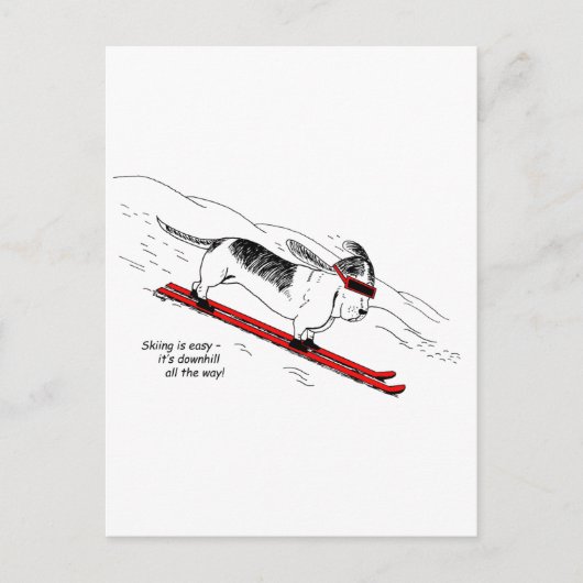 Funny Downhill Skiing Briefkaart (Voorkant)