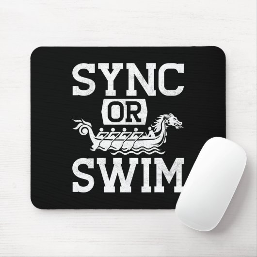 Funny Dragon Boat Racing Paddle Sync Or Swim Muismat (Met muis)