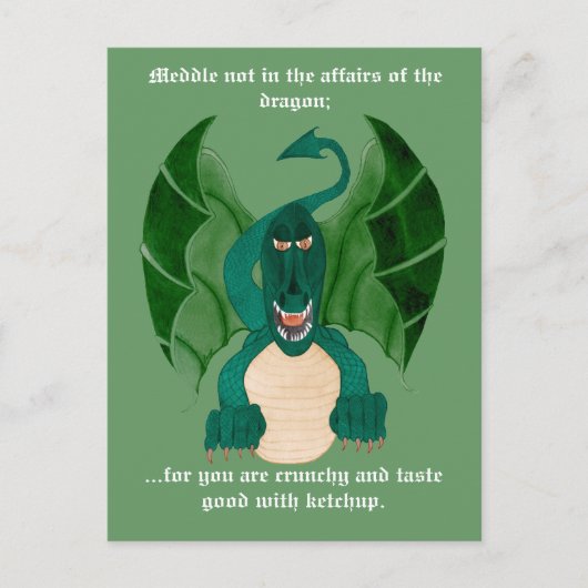 Funny Dragon Briefkaarten (Voorkant)