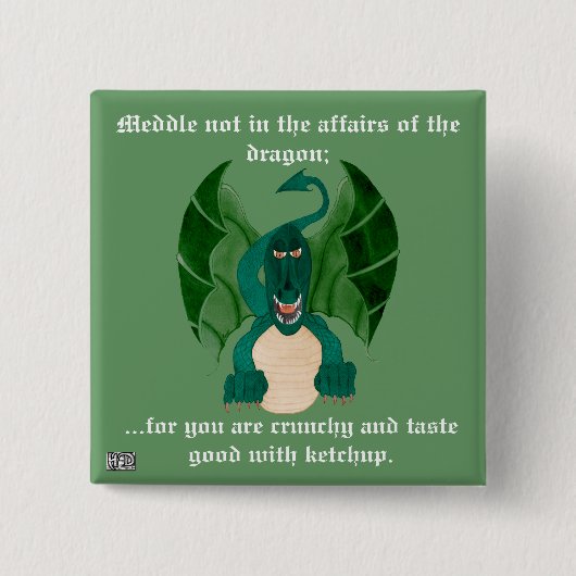 Funny Dragon Button (Voorkant)