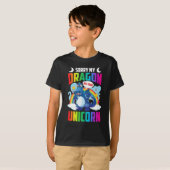 Funny Dragon eet Unicorn T-shirt (Voorkant volledig)