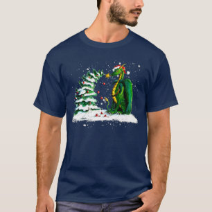 Funny Dragon kerstboomverlichting Pet Santa Pajam T-shirt