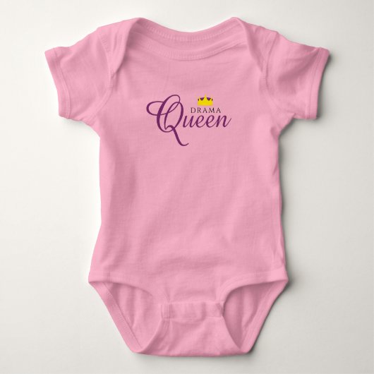 Funny Drama Queen met Royal Crown Romper (Voorkant)