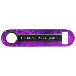 Funny Drink Joke Paars Glitter Monogram Naam Speed Flessenopener