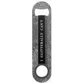 Funny Drink Joke Silver Glitter Monogram Naam Speed Flessenopener (Voorkant)