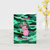 Funny Drink Pig Birthday Card Kaart (Gele Bloem)