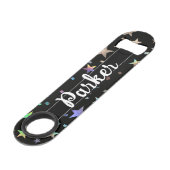 Funny Drink Quote Faux Holographic Rainbow Star Speed Flessenopener (Achterkant Gekanteld)