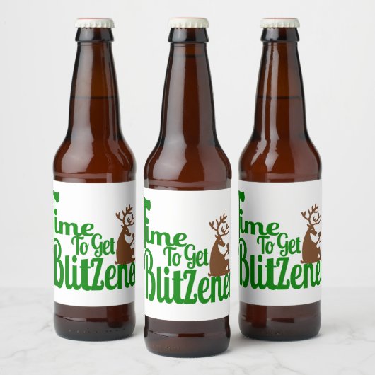 Funny drink rendierfeestdag bier etiket (Flessen)