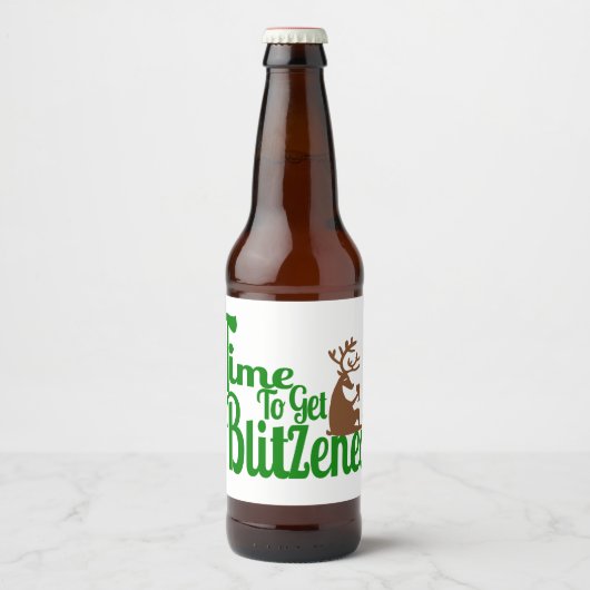 Funny drink rendierfeestdag bier etiket (Voorkant)