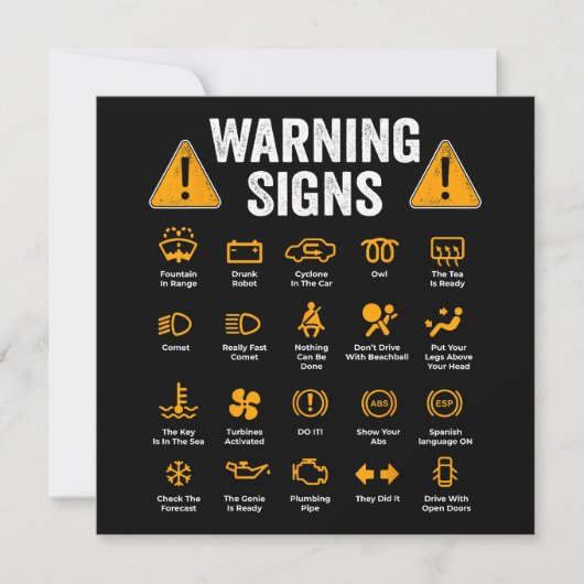 Funny Driving Warning Signs 101 Auto Mechanic Gift (Voorkant)