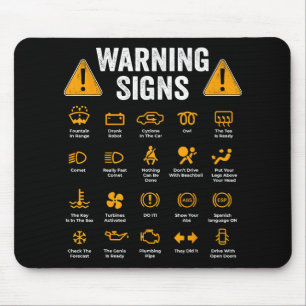 Funny Driving Warning Signs 101 Auto Mechanic Gift Muismat