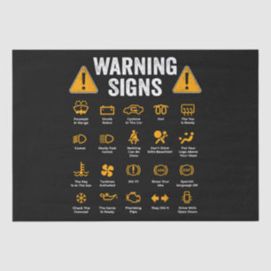 Funny Driving Warning Signs 101 Auto Mechanic Gift Tissuepapier