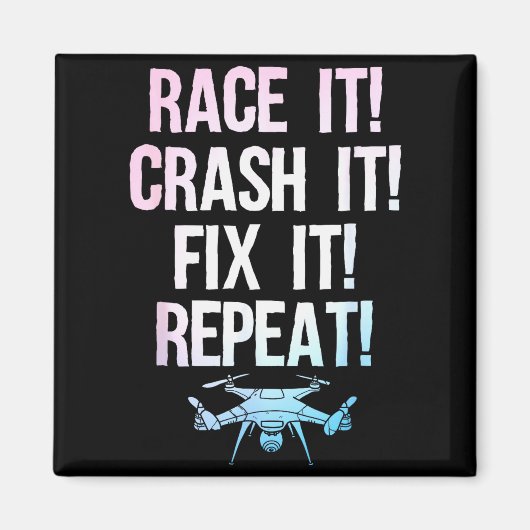 Funny Drone Art For Men Women Boys Drone Racing Dr Magneet (Voorkant)
