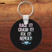 Funny Drone Art For Men Women Boys Drone Racing Dr Sleutelhanger (Voorkant)