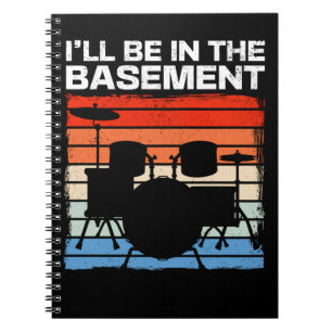 Funny Drum Set Retro Drummer Notitieboek
