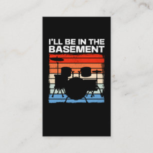 Funny Drum Set Retro Drummer Visitekaartje