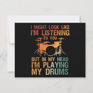 Funny Drummer Art voor mannen Drum Player Percus Feestdagenkaart
