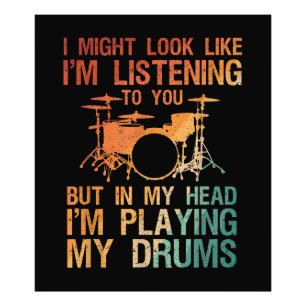 Funny Drummer Art voor mannen Drum Player Percus Foto Afdruk