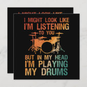 Funny Drummer Art voor mannen Drum Player Percus Kaart (Voorkant / Achterkant)
