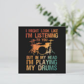 Funny Drummer Art voor mannen Drum Player Percus Kaart (Staand voorkant)