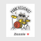 Funny Drummer Cat Pun, Gesponnen Sticker (Vel)