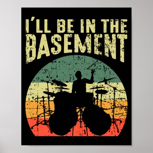 Funny Drummer Drumming Art Lovers For Men Boys Poster (Voorkant)