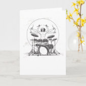 Funny Drummer Drums Gift Kaart (Gele Bloem)