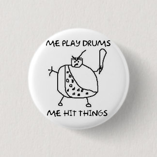 Funny Drummer Ik speel Drums Pins Buttonnen Ronde Button 3,2 Cm