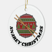 Funny Drummer Kerstrock & Roll Musician Drum Keramisch Ornament (Links)