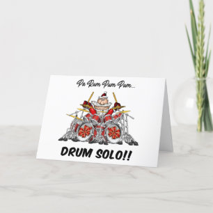 Funny Drummer Santa Musician Rock & Roll Kerstmis Feestdagen Kaart