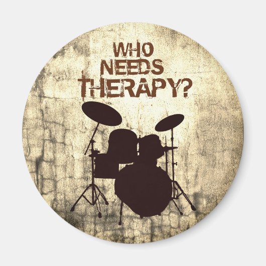 Funny Drummer Therapy Drum Kit Percussion Drumming Magneet (Voorkant)