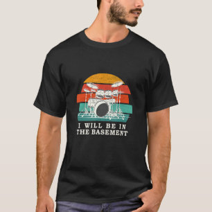 Funny drummer voor mannen Retro  drumset T-shirt