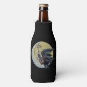 Funny Drunk Halloween Full Moon Bat Flesjeskoeler (Fles Voorkant)