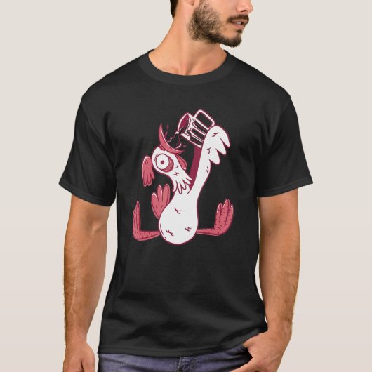 Funny Drunk Rooster For Feminist Dad Regulate Your T-shirt (Voorkant)