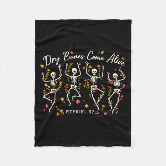 Funny Dry Bones Come Alive Ezekiel 37_5 Skeleton C Fleece Deken (Voorkant)