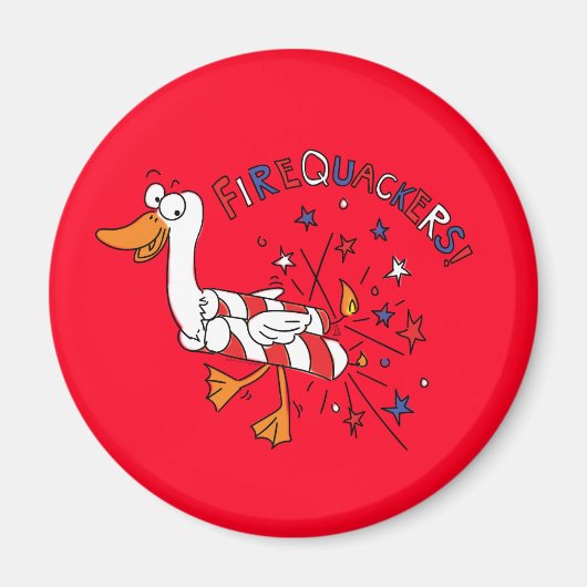 Funny Duck 4 juli Kinder Cute Magneet (Voorkant)