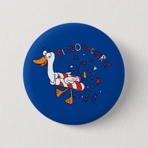 Funny Duck 4 juli Kinder Cute Ronde Button 5,7 Cm