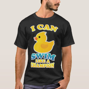 Funny Duck Animal Champion Swim Summer labrador T-shirt