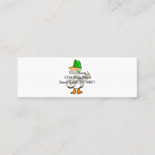 Funny duck banjo achtergrondkleur kiezen mini visitekaartje