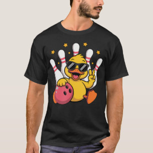 Funny Duck Bird Bowling Bal Cute Grafische Dier B T-shirt