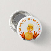 Funny Duck Button - Aangepaste tekst (Voorkant /achterkant)