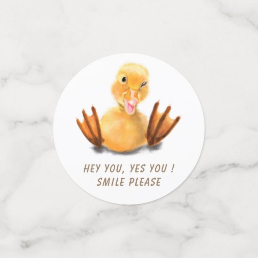 Funny Duck Confetti Smile - Aangepaste tekst (Kleine voorkant)